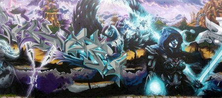 Graffiti Mural Wall by Ivel Wirus Zoxes Pokar Abik